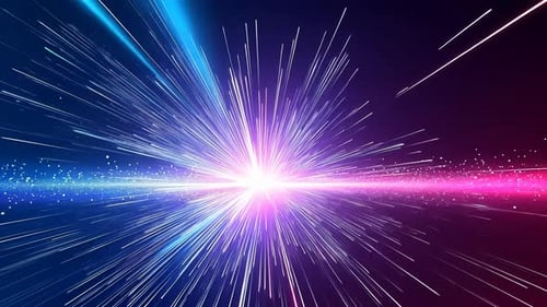 Explosive burst of vibrant light rays