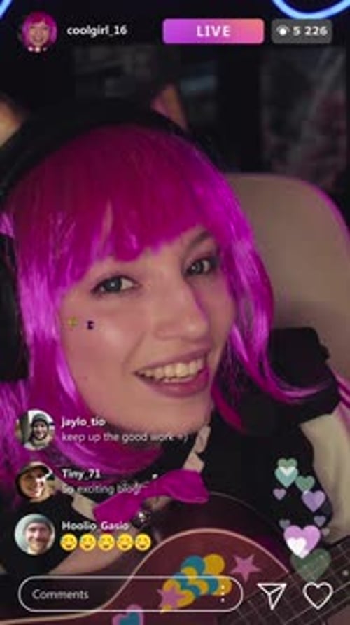 Woman Singing and Playing Ukulele on Live Stream