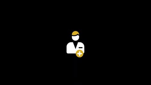 Flat Design Doctor or User Add Icon Animation