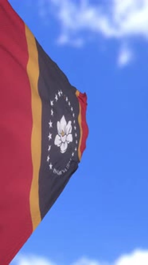Waving Mississippi State Flag Animation