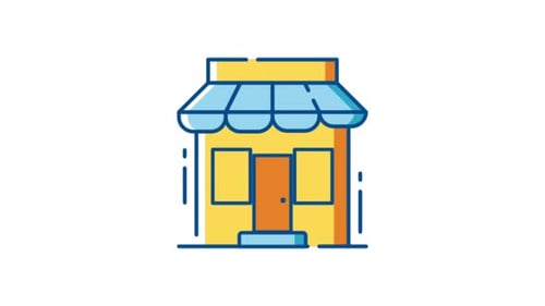 Business Market Store 2D Motion Graphics Animation