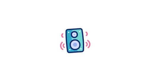 Animated Speaker Icon with Vibrating Sound Waves