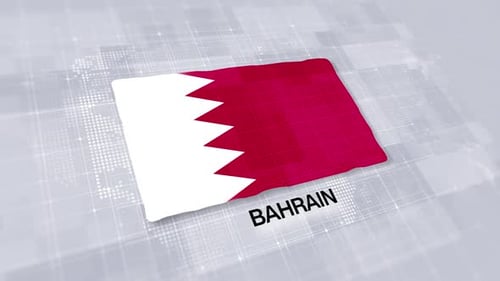 Presentación de la bandera de Bahrein sobre un fondo blanco limpio y moderno