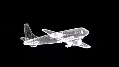 Rotación de la estructura alámbrica del avión