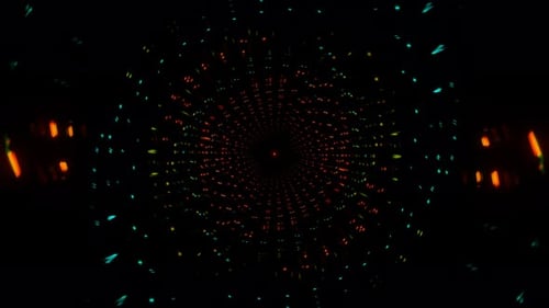 A Dynamic VJ Loop with Pulsating Neon Outlines in Motion