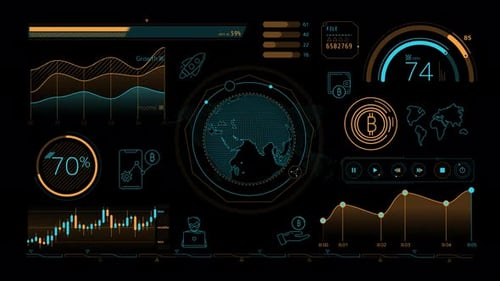 Infographic Animation On Alpha Channel About Bitcoin Growth 4K