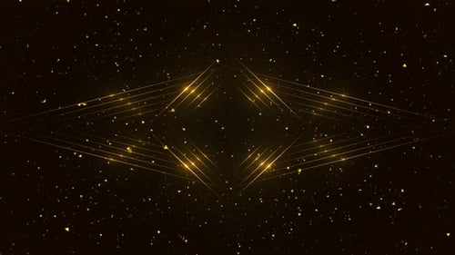 Elegant Golden Geometric Lines and Glitter Loop