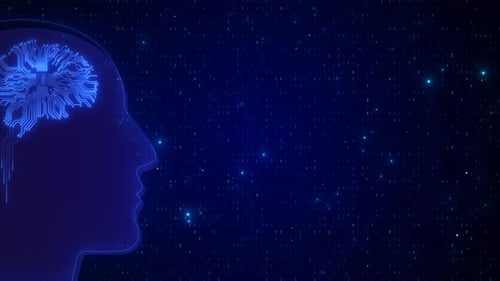 AI Brain Digital Technology Concept Loop Background
