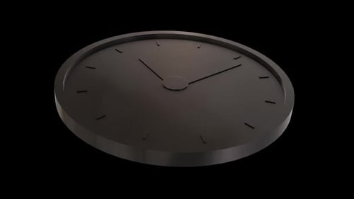 Black Elegant Clock 3D Animation