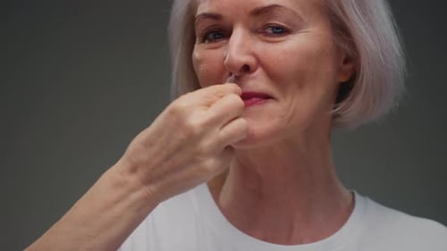Woman Taking Pill, Close Up Indoor