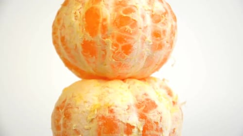 Tangerines Close on a White