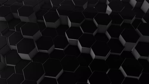 Dark Geometric Hexagon Grid Motion Background Loop