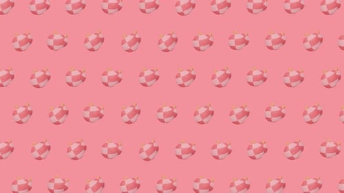 4K 3D Sweet Christmas Ball Pattern Animation Festive Holiday Background Loop