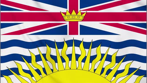 Waving British Columbia Provincial Flag Seamless Loop