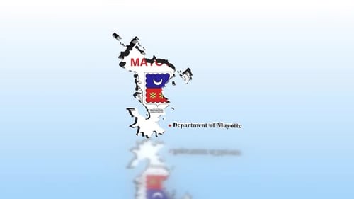 Mayotte Map With Flag