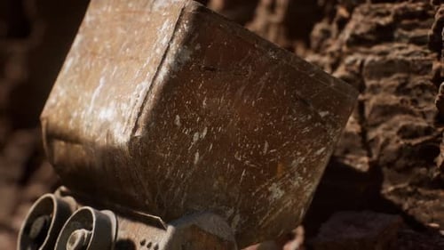 Un carro abandonado para una mina de oro utilizado para transportar minerales durante la fiebre del oro