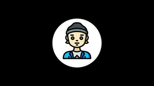 Grunge Boy Icon 3d