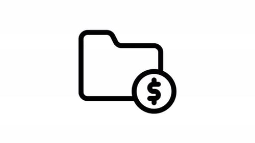 Animated Folder Icon with Dollar Sign for Financial Data