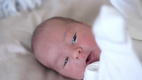 Close Up of Cute Baby Lying Down