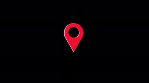 Símbolo de ubicación con icono de señal. Vídeo de animación sobre el concepto de ubicación: transparente