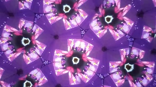 Abstract Kaleidoscopic Geometric Pattern Looping Background