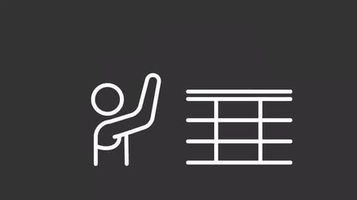 Minimalist Animated Line Icon of Volleyball Player