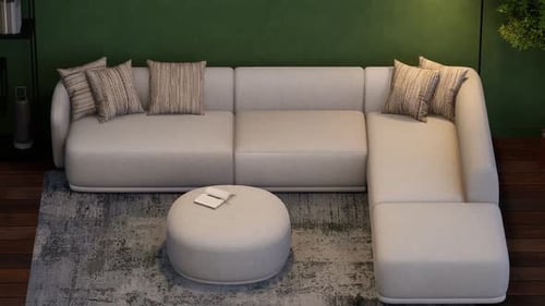 Modern Living Room Day to Night Lighting Transition