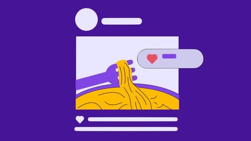 Animated Social Media Post Interface with Like Notification