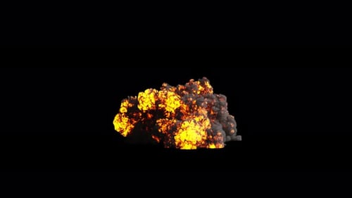 Large Explosion front view with transparent background