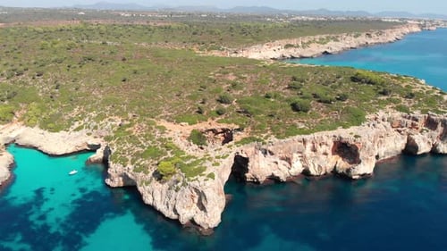 Shots on the most beautiful beach in Mallorca - Cala Varques. The amazingly clear, light blue water