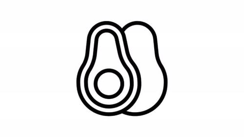avocado line icon animation