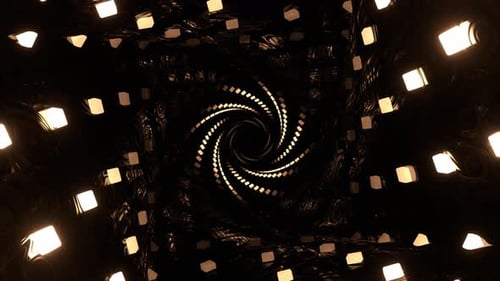 Light Orange Fantastic Glowing Vortex Spiral Light Magic Background Vj Loop In 4K