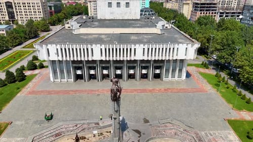Aerial View of Toktogul Satylganov Philharmonic Hall in Bishkek