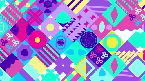 Seamless Pattern Of Pop And Colorful Abstract Geometric Animated Shape