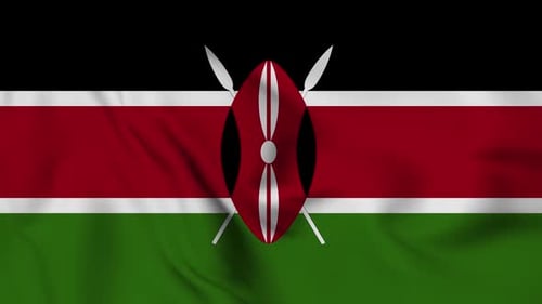 Waving Flag of The Kenya