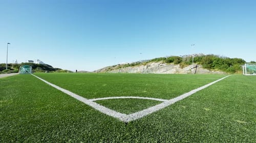View From A Football Field's Corner Mark