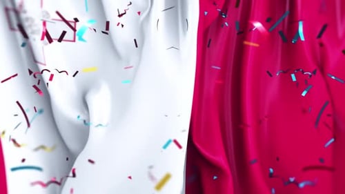 Celebratory Confetti Cascade Over Maltese National Flag