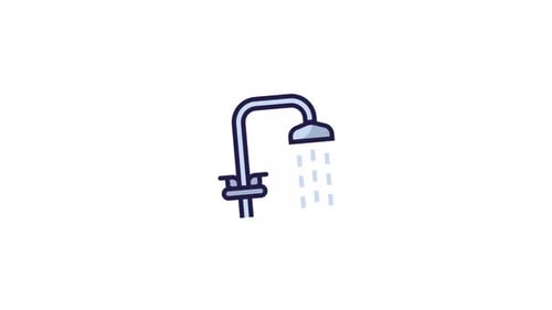 Hand-Drawn Shower Icon Reveal Animation
