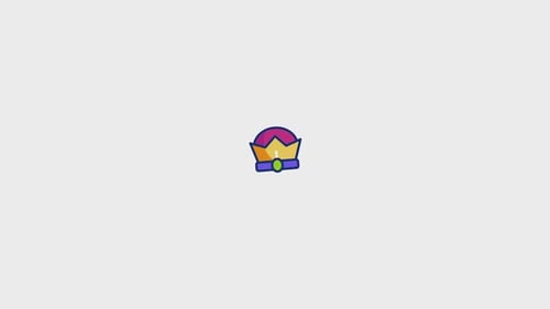 Decorative Modern Animated Crown Icon with Sparkles