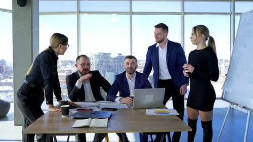 Business people meeting at work office. Business team having meeting in the office building