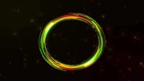 Abstract Glowing Circles Animation. 4k rotate glow neon circle