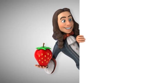 3D Cartoon Character Holding Strawberry Reveals Placeholder Content