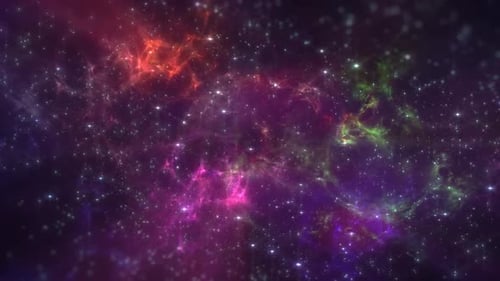 Vibrant Cosmic Nebula and Twinkling Starfield Background