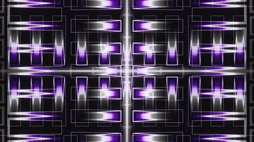 Animation d'illusion transparente avec des rectangles violets et blancs en flash