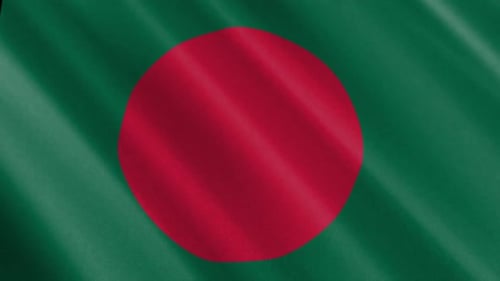Realistic Bangladesh Flag Waving with Fabric Texture