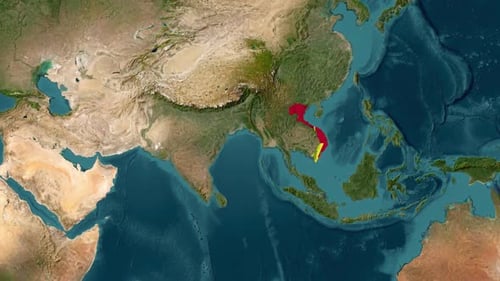 Vietnam Map Zoom and Flag Reveal Animation