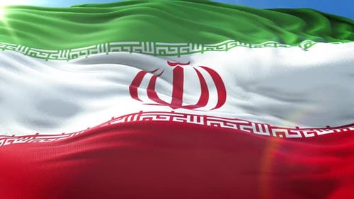 Zoom In Realistic Flag Of Iran 4K