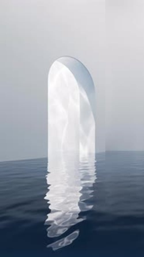 Bright room with water surface