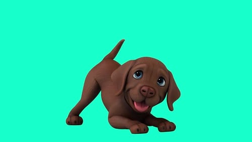 Fun 3D cartoon brown Labrador retriever (with alpha channel)