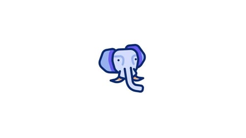 Animated Flat Design Elephant Head Shaking Illustration